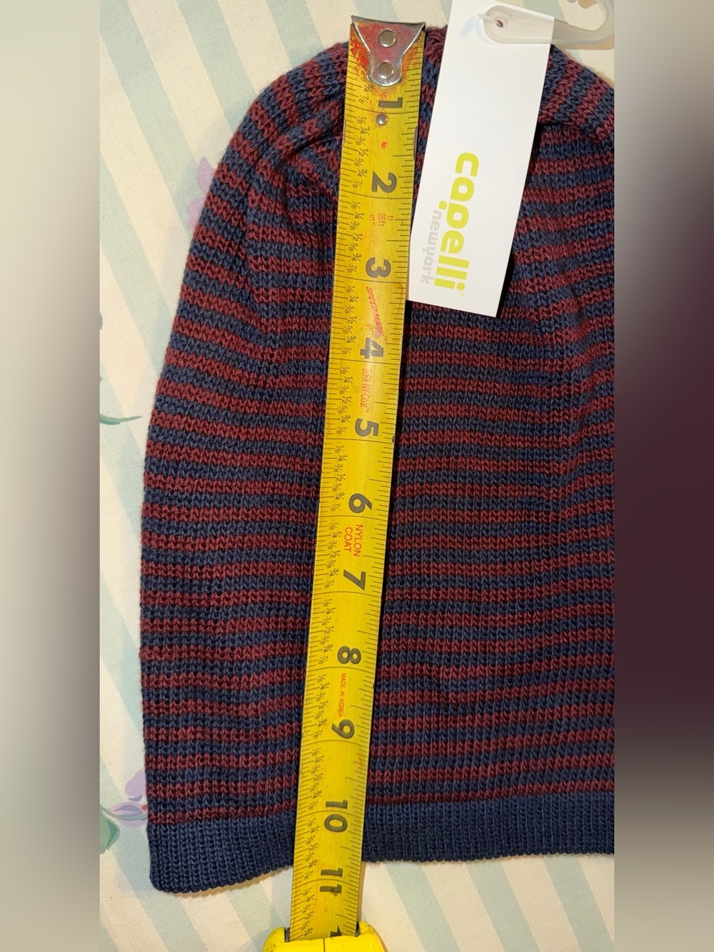 Capelli of New York Striped Crewneck Sweater in Navy and Burgundy